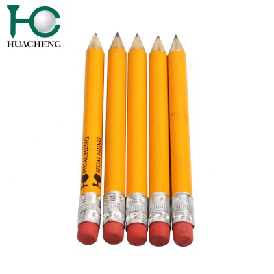 personalized high quality wooden colour golf pencil with eraser