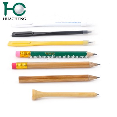 Hot sale custom cheap bulk wooden bamboo plastic color golf pencil